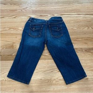 Apt 9 dark wash denim peddle pusher Capri pants knee covered modest bottoms Sz 4